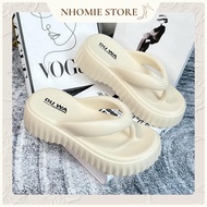Duwa flip-flops 5cm high NHONMIE molded in one piece of EVA material, comfortable to wear, no foot p