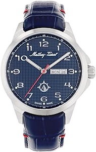 Men's Excalibur MTWG2001101 Swiss Quartz Watch, BLUE, 22MM, Mathey Tissot Excalibur Collection Three Hand Date Watch