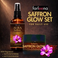 Farleena Set Combo Saffron Glow Moisturiser 2in1 Skincare Gel 50gm & Aura Safron Instant Mist 100ml