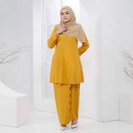 BAJU KURUNG RIAU MODEN SCALLOP PLUS SIZE KURUNG SEDONDON PLAIN LIMAU MUSTARD GOLD NAVY BLUE NUDE OFF WHITE MINT GREEN P4