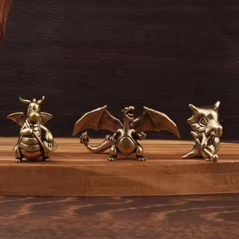 In Stock Anime Small Ornament Brass Creative Ornament Small Ornament Brass Craft Charizard Blastoise