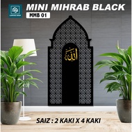 MINI MIHRAB BLACK SURAU 3D MUSOLA | RUMAH | OFFICE 120cm x 60cm