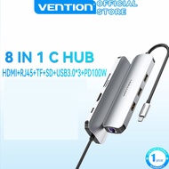 Vention USB C Hub PD 100W 9 in 1 Converter With 5Gbps Type C To HDMI RJ45 Card Reader USB 3.0 Adapte