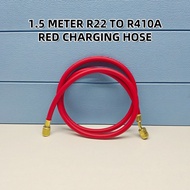 (1.5 METER ) R22 TO R410A RED CHARGING HOSE TUBE CHECK GAS PRESSURE AIRCOND REFRIGERANT MANIFOLD GAU