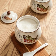 Carp Lard Jar Ceramic Seasoning Jar Salt Jar with Lid Kitchen Pepper Oil Jar High Temperature Resist