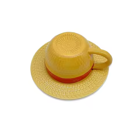 AT41Anime One Piece Coffee Cup Monkey D Straw Hat Ceramic Tea Milk Cup Office Cup Cartoon Water Cup