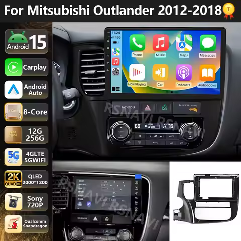 Qualcomm Android 15 For Mitsubishi Outlander 3 GF0W GG0W 2012 - 2018 Stereo Car Radio Multimedia Vid