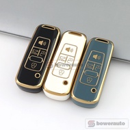 Premium TPU Car Key Cover Gold Edge 3/4 Button Fob Case A11J3 A11J4