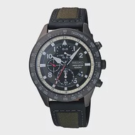 SEIKO 決勝先鋒三眼計時腕錶-黑X軍綠