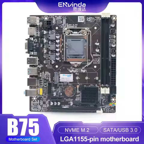 ENVINDA B75 Motherboard LGA 1155 Dual Channel DDR3 Memory SATA III USB 3.0 For Intel Core I7 I5 I3 X