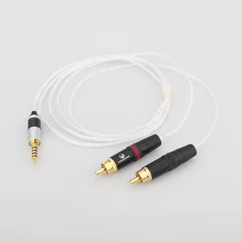 HIFI 3.5mm 2.5mm 4pin XLR male to 2 RCA Male 7N OCC Copper Silver plated Audio Adapter Cable 4.4mm f