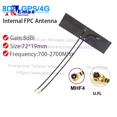 1/2/5PCS 4G GPS Combined FPC 3G GSM LTE Flexible Antenna Booster U.FL / MHF4 700-2700MHz For EG25-G 