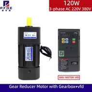 120W  Three-phase motor 380V /220v  with AC Reductiemotor 5RK120RGU- CF  with  Frequency converter  