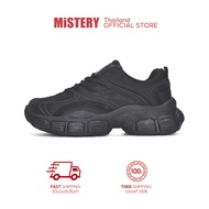 MISTERY รองเท้าผ้าใบส้นสูง สูง 5 ซม รุ่น DURIAN BLACK สีดำ（MIS-891）