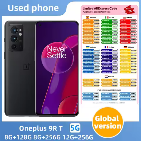 OnePlus 9RT 9R T 5G Global Rom Multi-language 8GB 128GB 120Hz 6.62 inches AMOLED 65 Warp Charging us