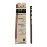 【Direct from Japan】 Mitsubishi Pencil Pencils, Hard-tip Calligraphy Hexagonal, 6B, 12 pencils per pa