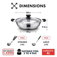 555 Stainless Steel Yuanyang 2-Sided Steamboat Hot Pot - Standard/Large Size