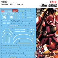 Water Decal [D.L. Darlin] UC53 MS-06S ZAKU ll Ver. 2.0 MG 1/100 UC 53