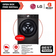 LG 13/8kg Front Load Washer with AI Direct Drive™, Steam+™ Washer Dryer FV1413H2BA