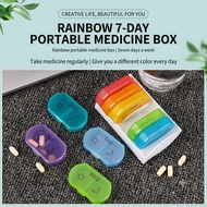 7 Day Rainbow Pill Box Weekly Medicine Organizer Portable Travel Daily AM PM Planner