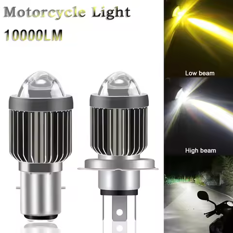 1PC H4 LED Motorcycle Lights H6 BA20D P15D 100W CSP Lens High Low Beam Headlamps Motorbike Accessori