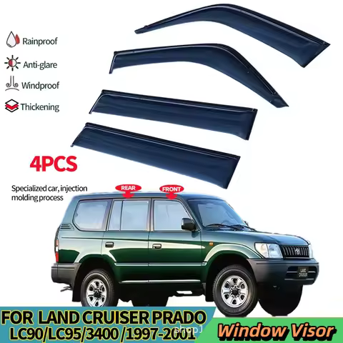 Car Window Visor for Toyota Land Cruiser Prado FJ90 LC90 LC95 1996-2002 Rain Shield,Side Window Defl