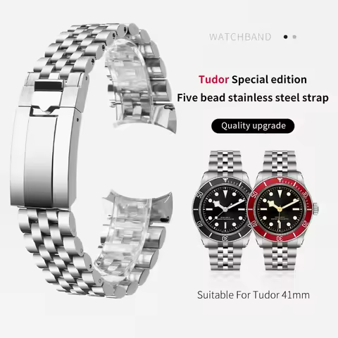 21mm 22mm Jubilee Stainless Steel Watchband Curved End Bracelet For Tudor Heritage Chrono 41mm M7941