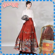 SHOOGEL Improved Hanfu Skirt, Weaving Gold/silver Craft Chinese Tailoring  Chinese Hanfu Skirt, Waist Design Lotus Flower Pattern Ming Dynasty Hanfu Skirt Woman's