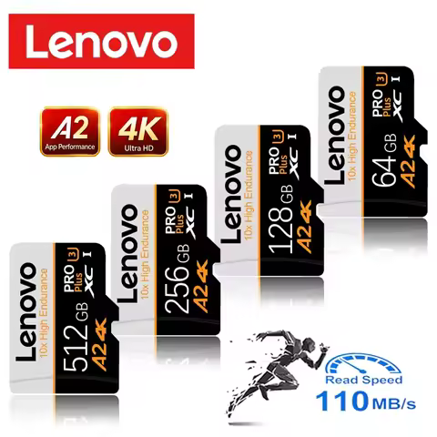 Lenovo SD Memory Card 2TB 1TB Class 10 High Speed Micro TF Card 1TB 512GB For Nintendo Switch PC Sma