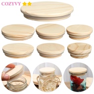 COZYVY Wood Lids Wooden Bottle Sealing Caps Kitchen Organization Canning Storage