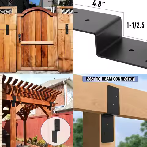3x5 Heavy-Duty Carbon Steel Angle Brackets for Post to Beam Support in Wood Shelves and Pergolas