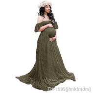 ♂❍✽ Vestido longo do laço para a fotografia de maternidade vestido tamanho grande sessão fotográfica gravidez verão
