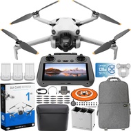DJI Mini 4 Pro Folding Drone with RC 2 Remote (With Screen) Fly More Combo, 4K HDR Video, Under 249g