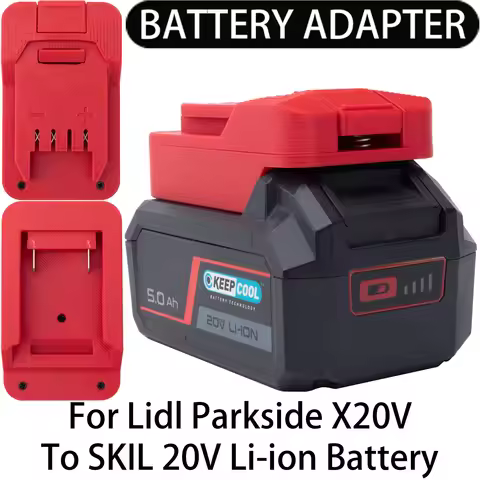 Adapter Converter For Lidl Parkside X20V Li-ion tools to SKIL 20V Li-ion Battery Adapter Converter P