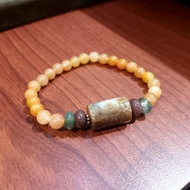 珠串設計手鍊 海洋碧玉+925銀+印度玉+黃玉/天然特色紋路