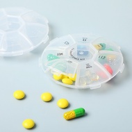 Round 7 Days Pill Box 7 Grids Seven Japanese Weeks Transparent One Week Sub-Packing Travel Carrying