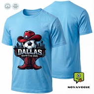 Dallas World Cup 2026 Cowboy Soccer Ball Design | Ready Stock | Baju T Shirt Lelaki Men | Pure Cotto