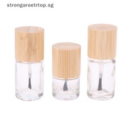 Strongaroetrtop 1Pcs  Bottle Bottle 5ml-15ml Glass Nail Oil Bottle Hair Brush Solid Wood And Bamboo Cover Wholesale Nail Oil Bottle SG