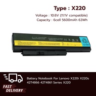 Lenovo Battery แบตเตอรี่ โน๊ตบุ๊ก Lenovo ThinkPad X220 X220i X220s Series 42T4866 42T4861 ของใหม่ ส่