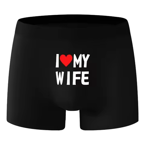 Pretty Printed Men Underwears Black Color for Men Box Fashion Personalized Printing I Love My Wife S