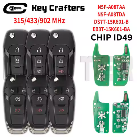 Crafters 315 N5F-A08TAA 433 DS7T-15K601-B 902MHz N5F-A08TDA Flip Remote Car Key For Ford Transit Exp
