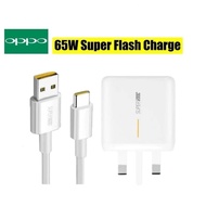 [COD]Ori Oppo Support Supervooc 65W Flash Charge A98 A97 A77 Find X3 Reno 7 6 5 4 Pro Fast Charging Type-C Cable Charger