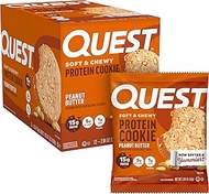 Quest Nutrition Peanut Butter Protein Cookie, 1g Sugar, 15g Protein, 5g Net Carbs, 12 Count
