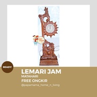 Lemari Jam Hias Antik - kayu jati asli Jepara- LH Jam Matahari Medan