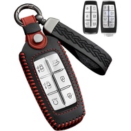 for Genesis Key Fob Cover Leather Car Key Case Protector keychain Smart Key Fob Holder Compatible fo