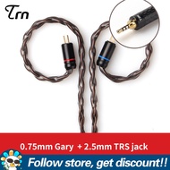TRN T4 8 Core 6N OCC Single Crystal Copper Cable High Medium Bass Headphone Upgrade Cable 3.5/2.5mm 