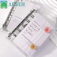 AENEH M5 binder, Transparent 5-hole Loose leaf notebook, Waterproof PVC Multiple Colors double-buckl