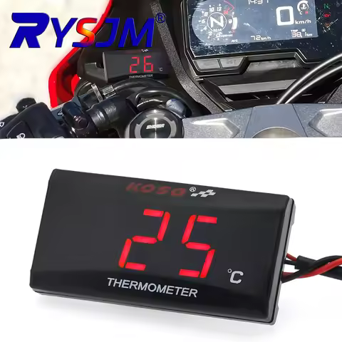 Motorcycle Thermometer With Sensor Motorcycle Thermometer Water Tank Retrofit 0~120°C Monitor Red Bl