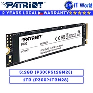 Itw | Patriot 512GB/1TB M2 NVMe SSD M.2 NVMe P300 M.2 2280 PCIe Gen3x4 Internal