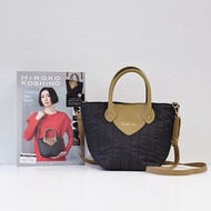 日本 HIROKO KOSHINO 雜誌附錄 黑色夾棉布 手提 斜咩袋